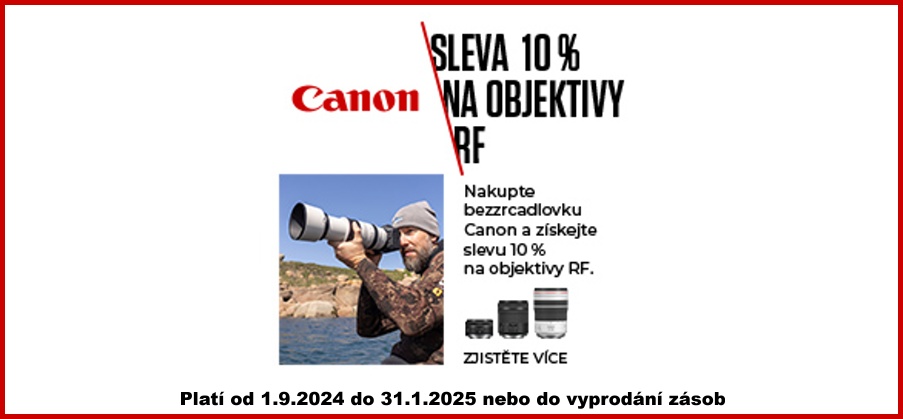 VIRTUAL KIT: Akce na sníženou cenu RF objektivů Canon (Platí od 1.9.2024 do 31.1.2025)