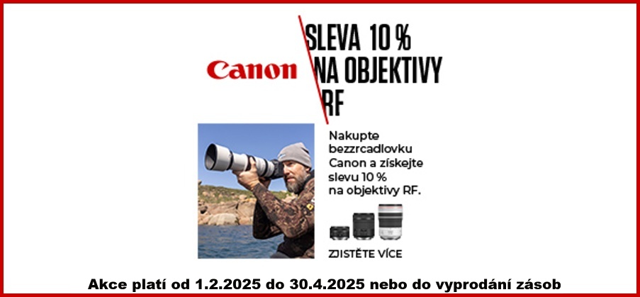 VIRTUAL KIT: Akce na sníženou cenu RF objektivů Canon (Platí od 1.2.2025 do 30.4.2025)