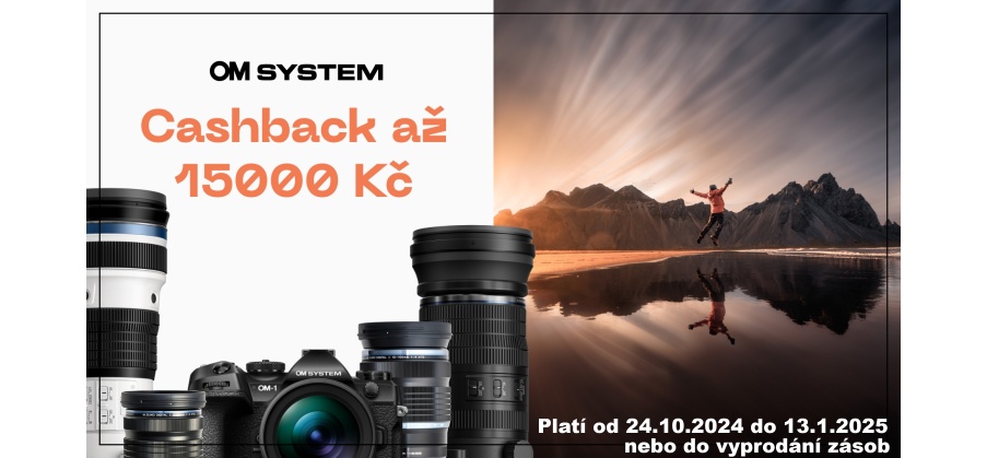 OM SYSTEM WEEK - Cashback!!! (Platí&nbspod&nbsp24.10.&nbspdo&nbsp3.11.2024)