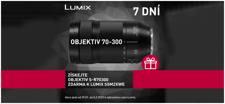 LUMIX S5M2XWE + 70-300 mm jako darek! (Platí od 29.1. do 5.2.2025)