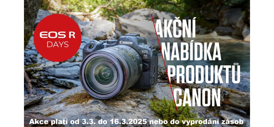 CANON EOS R DAYS: Akce na sníženou cenu vybrané techniky (Platí od 3.3. do 16.3.2025)